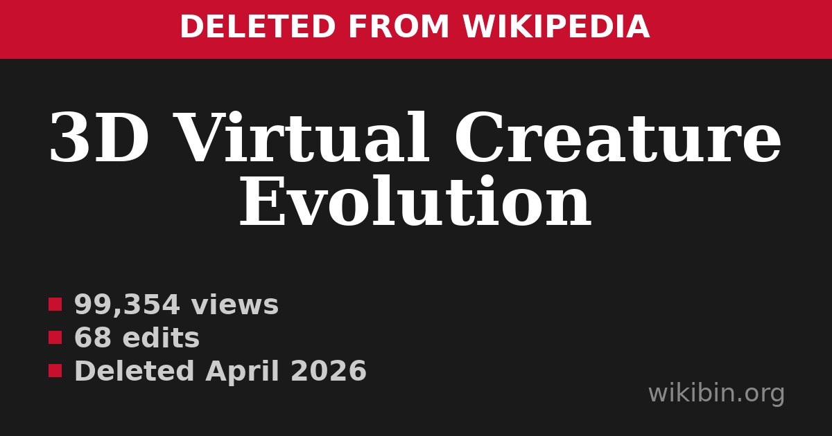 3D Virtual Creature Evolution | evolution simulation program | Wikibin