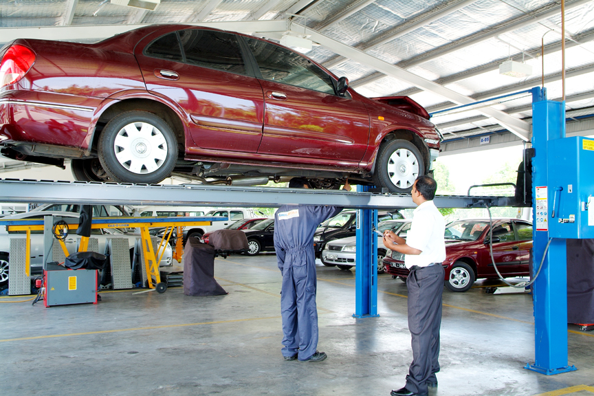 Car lift from the wheels