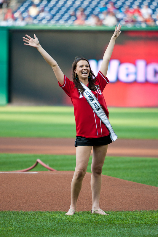Connors after throwing the ceremonial pitch