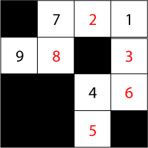 ...and its solution numbers marked in red.