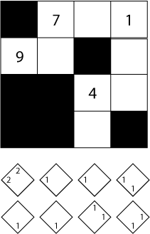 A Navigrid puzzle with movements beneath...