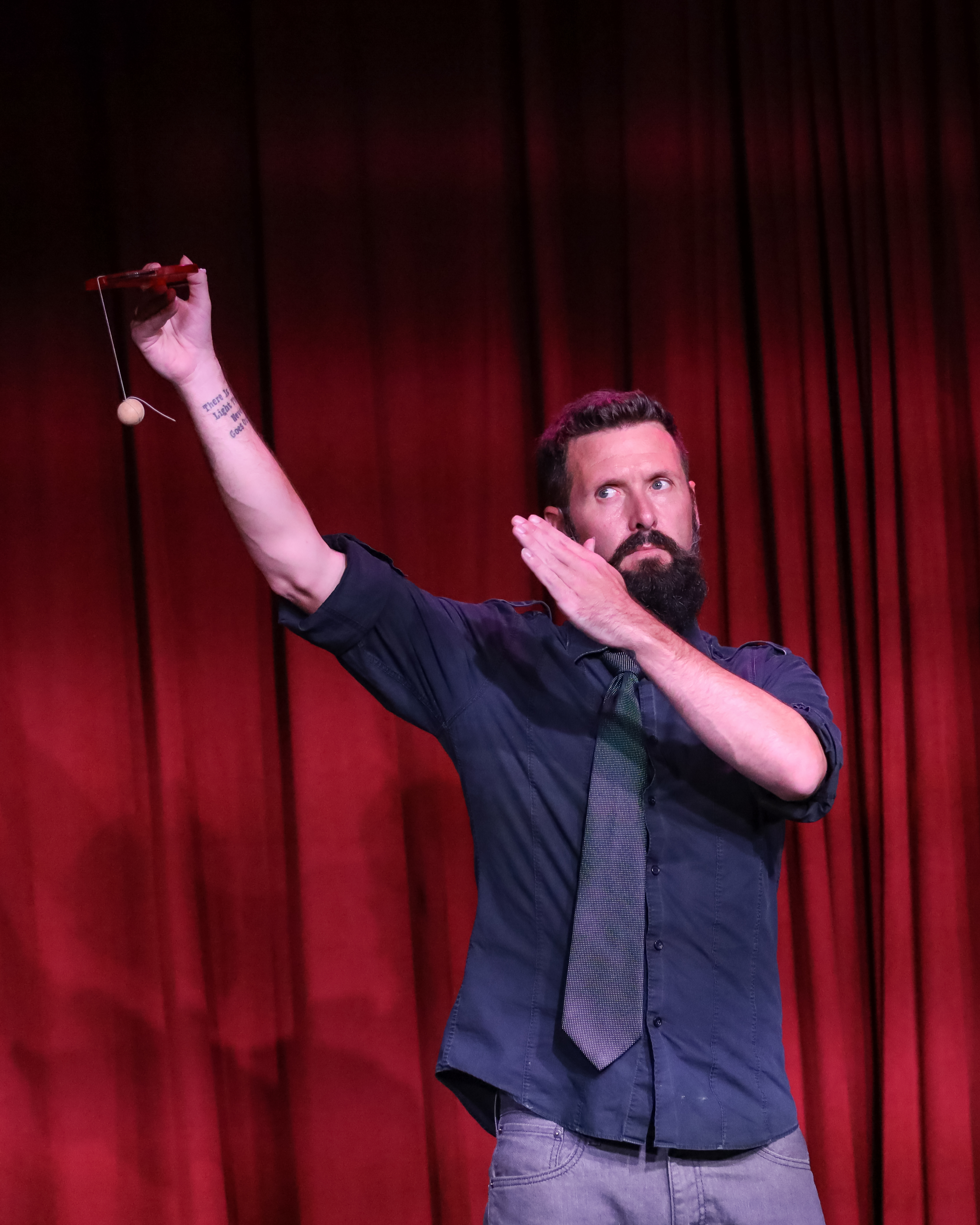 Matt Baker performing one of his unusual skills at Seattle’s Moisture Festival.