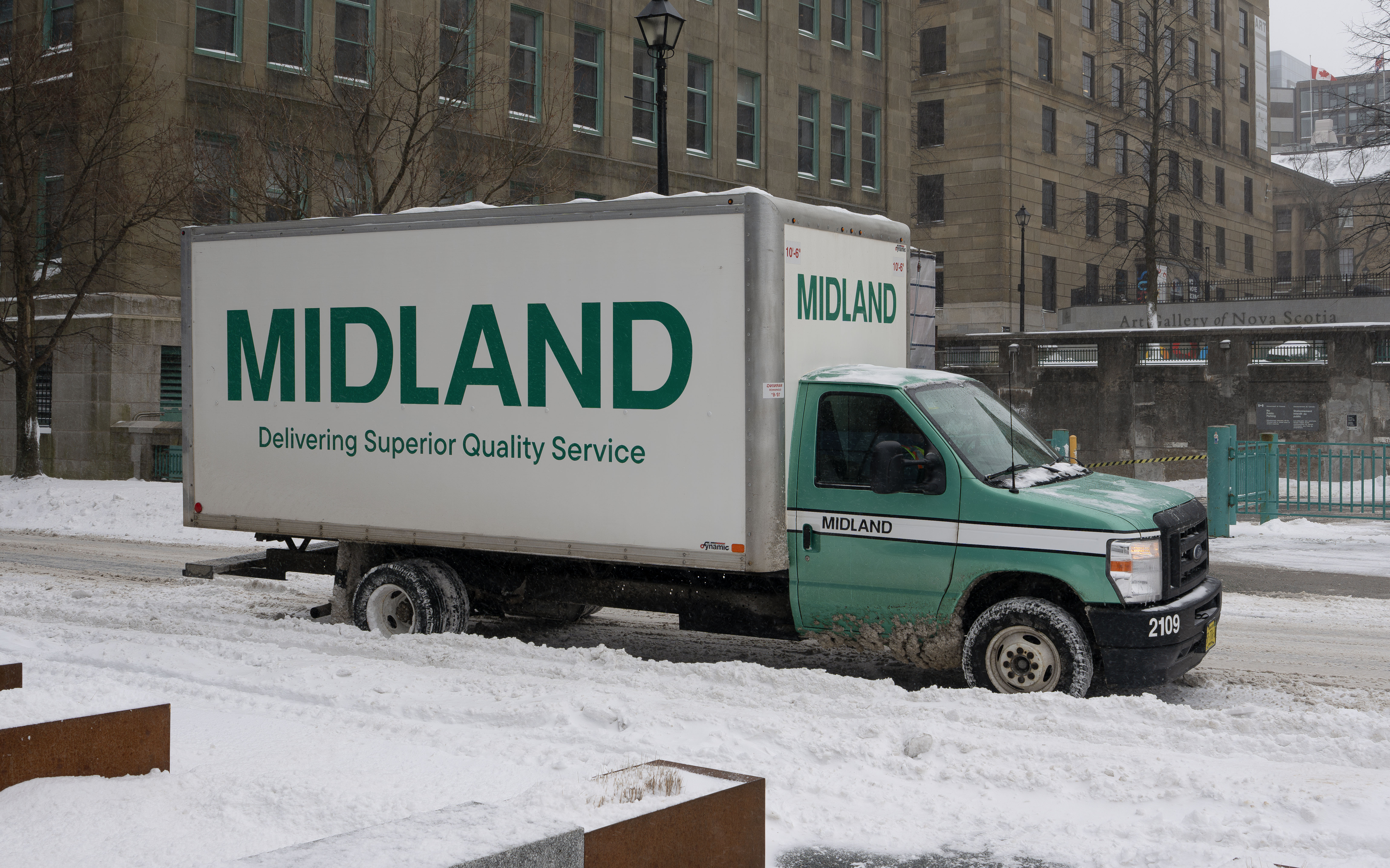 Midland box truck in Halifax, Nova Scotia