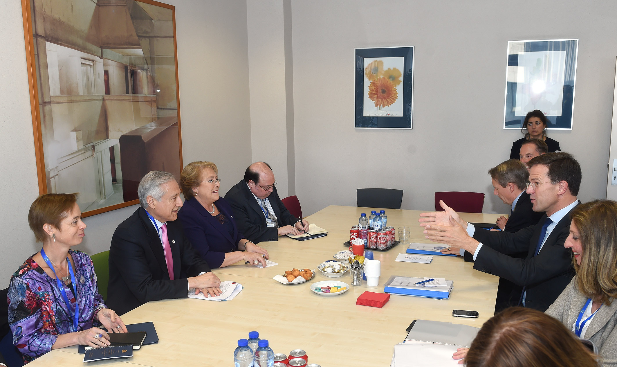 Bilateral working meeting between Chilean President Michelle Bachelet and Dutch Prime Minister Mark Rutte (2015)