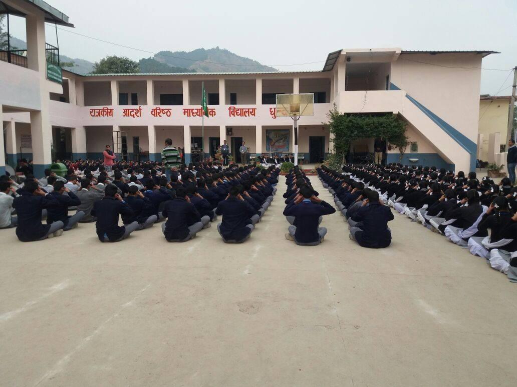 Morning Assembly in GMSSS Dhundan