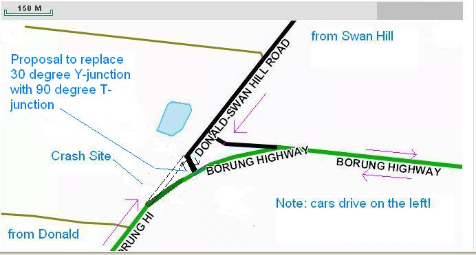 The map shows that the 90 turn at the T-intersection is much harder to ignore.