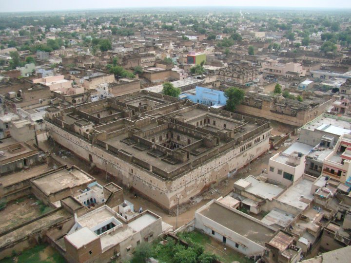 Aerial view of Char Chowk Ki Haveli