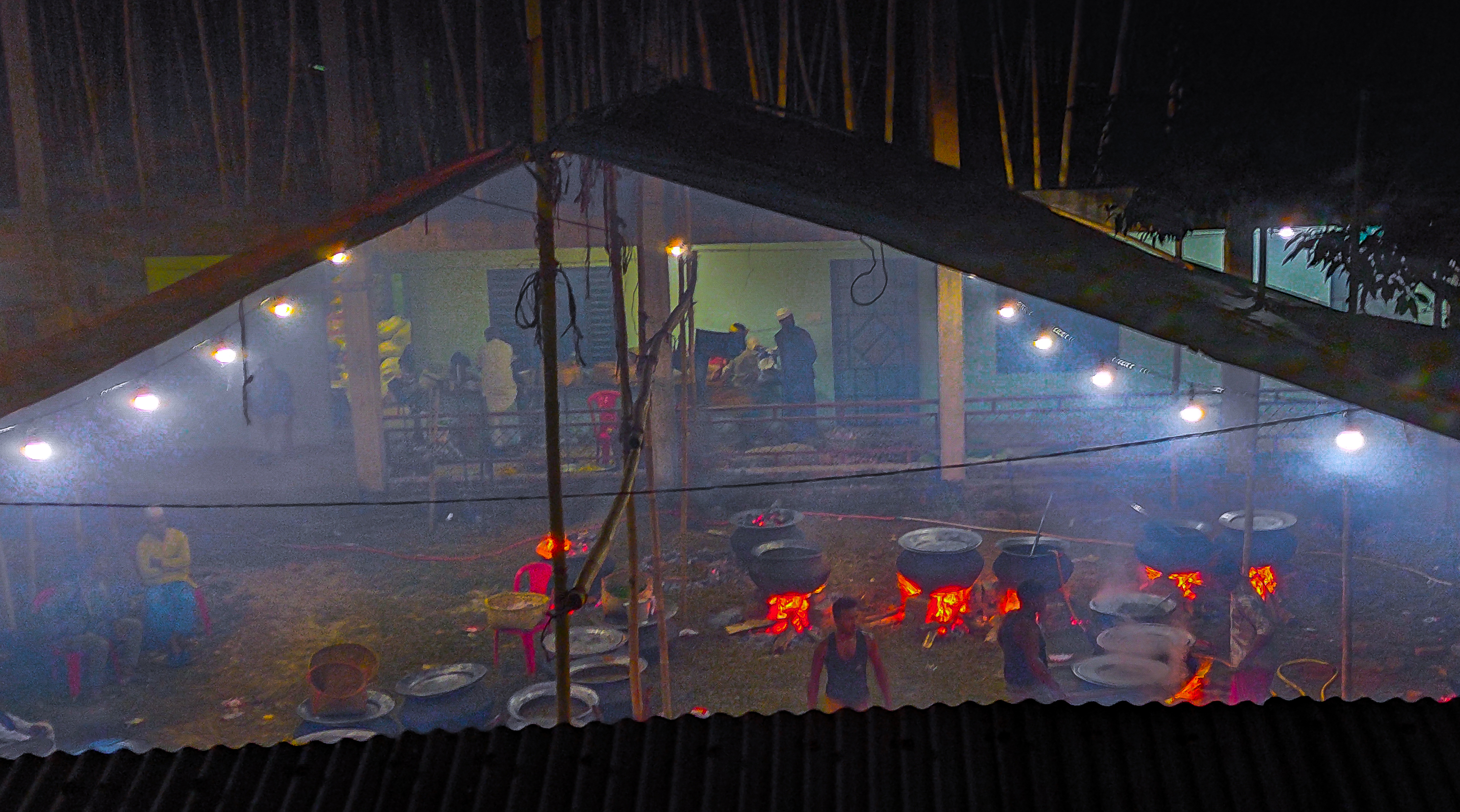 Mezban cooking at night