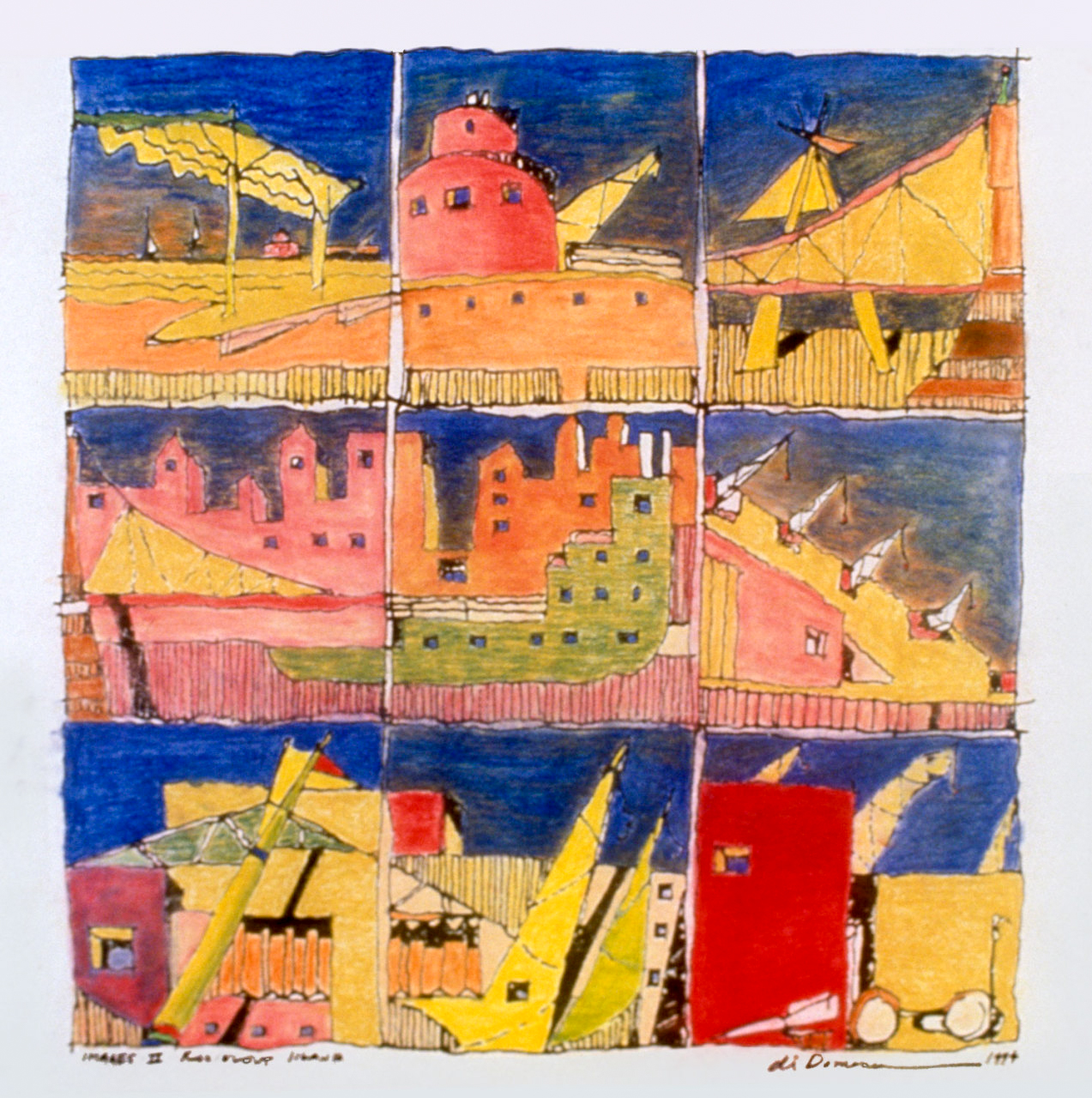 Roosevelt Island II (1994), 34 x 34 in, Pastel on paper