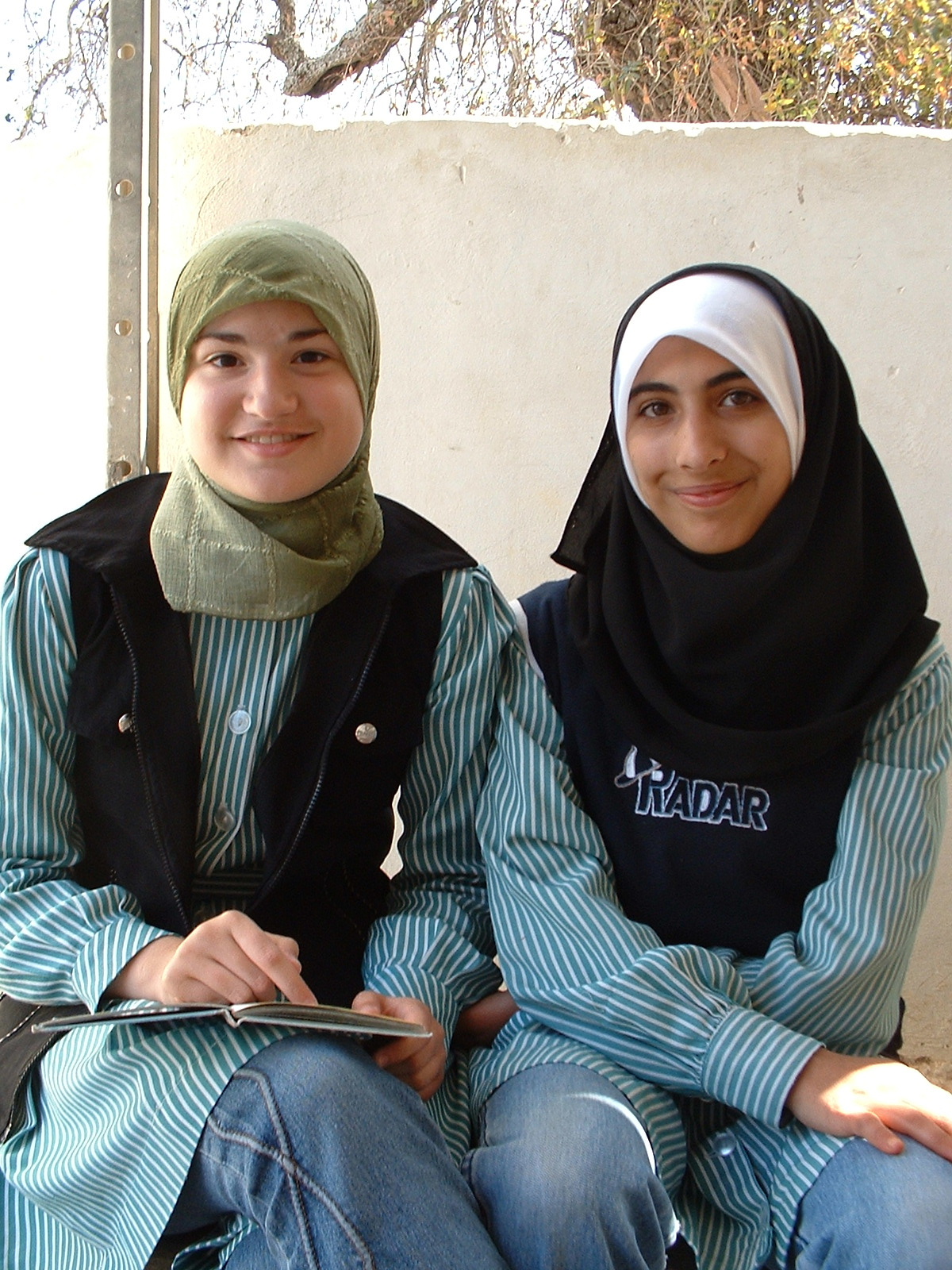 Leila Sarsour and her friend Wala in Hebron.
