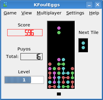 Screenshot of a KFoulEggs Game