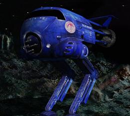 The redesigned Blue Midget, as seen in Red Dwarf Remastered, with arms and legs replacing its caterpillar tracks. As with the new CG Red Dwarf model, this was also utilised for Series VIII, where it had a higher rendering quality.