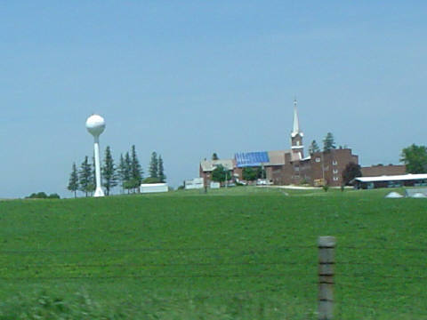 Holy Cross Catholic Church. This was taken after the May 2004 storm that damaged the roof.