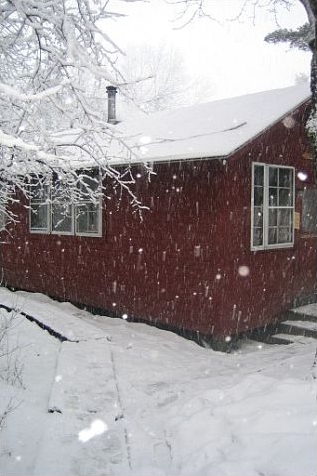 Binnacle, one of the cabins in which students live, Winter 2005