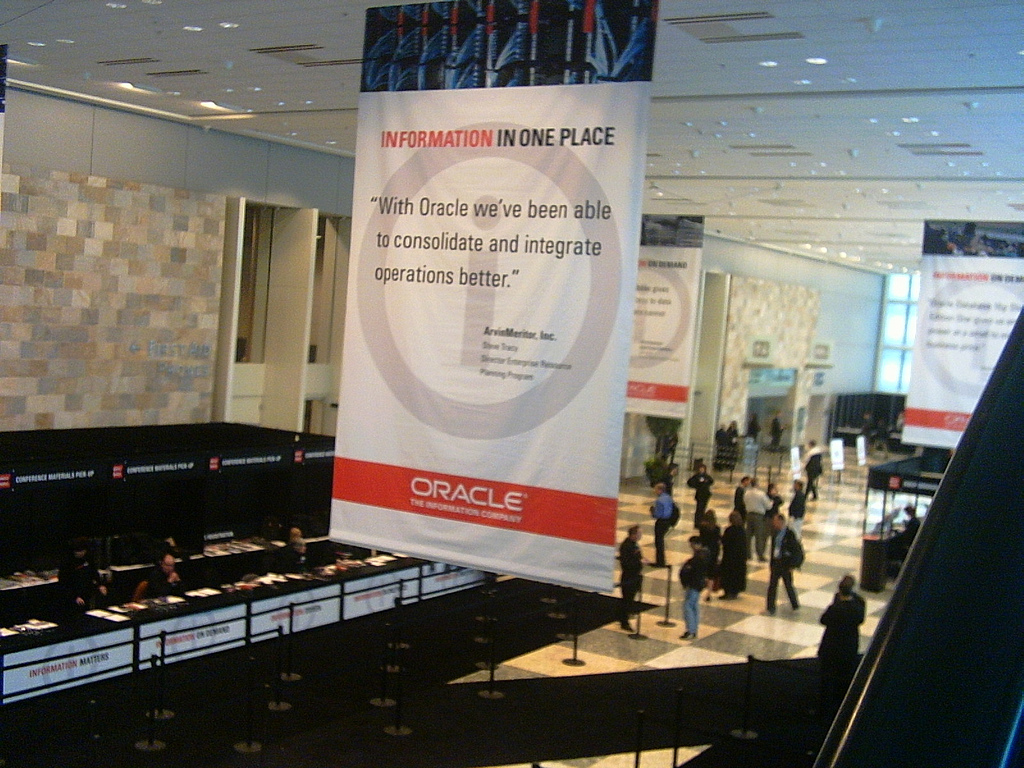 A scene from Oracle OpenWorld 2004 in San Francisco.