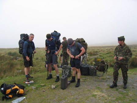 Team Members at a Checkpoint on Dartmoor