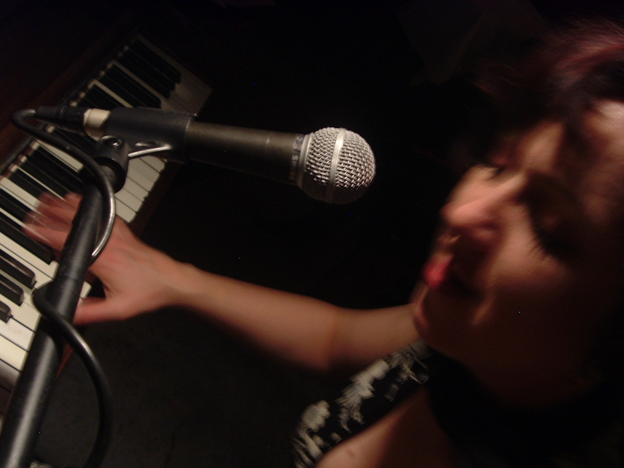 Dianne Nola performing on piano and vocals.