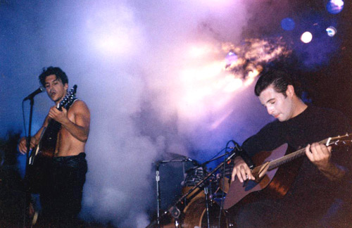 Robert Consoli (right) performing with Norman Iceberg in 1992.