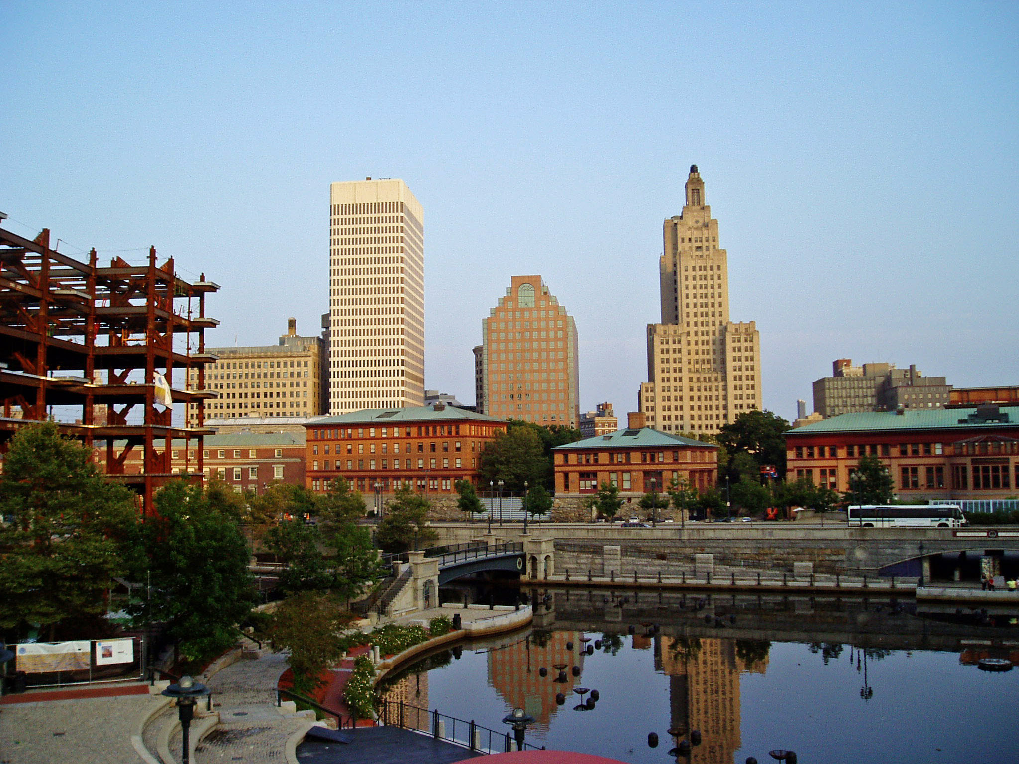 Providence's existing skyline seen with condominium construction in foreground