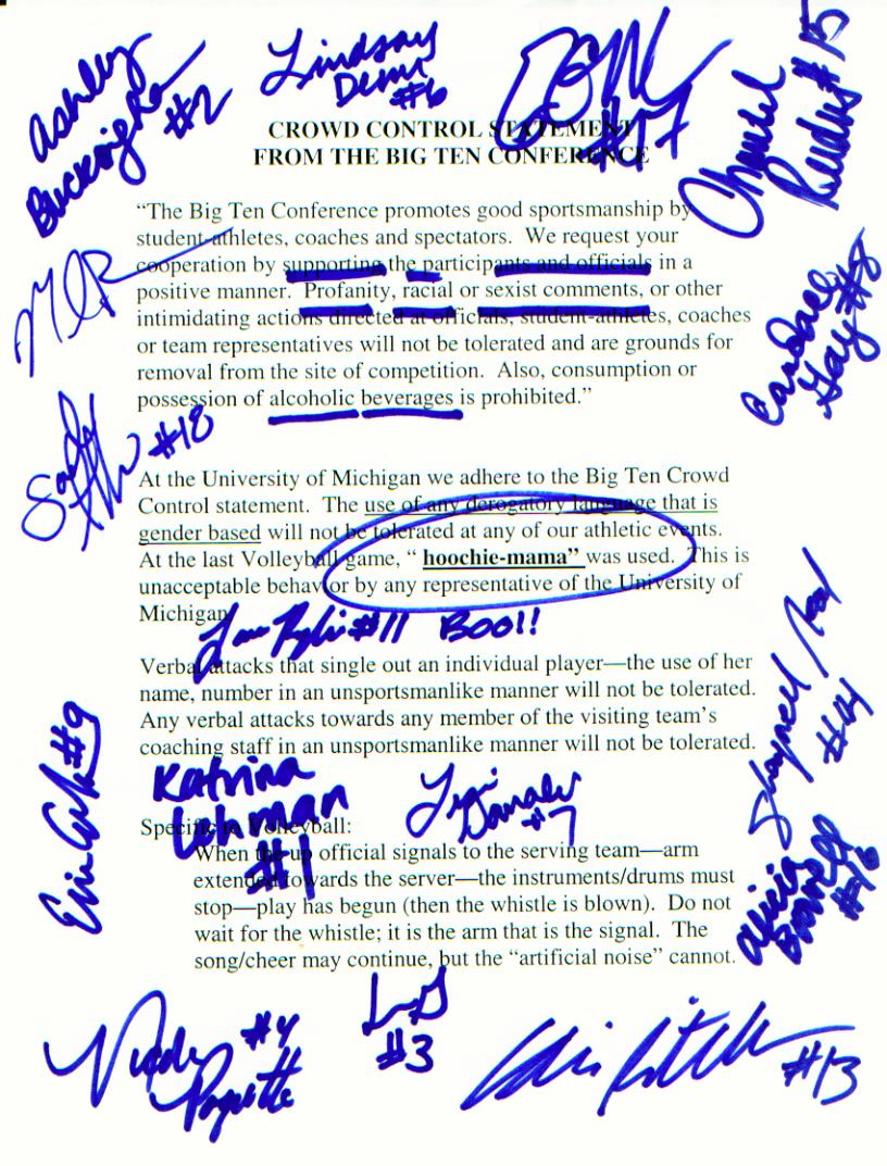 The crowd control statement issued by the NCAA in 2002 The crowd control statement issued by the NCAA in 2002