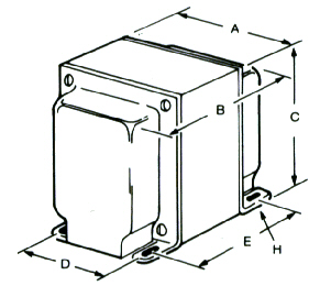 Dimensioned transformer. Dimensioned transformer.