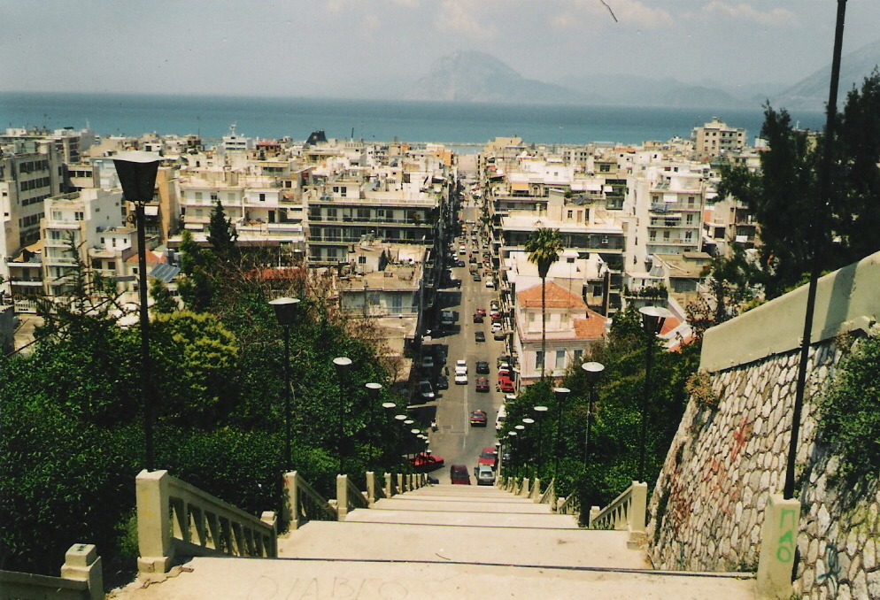 Agiou Nikolaou street from the top of the steps