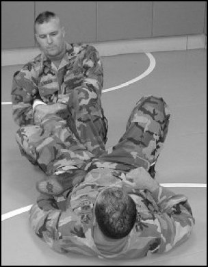 Matt Larsen demonstrating a straight ankle lock