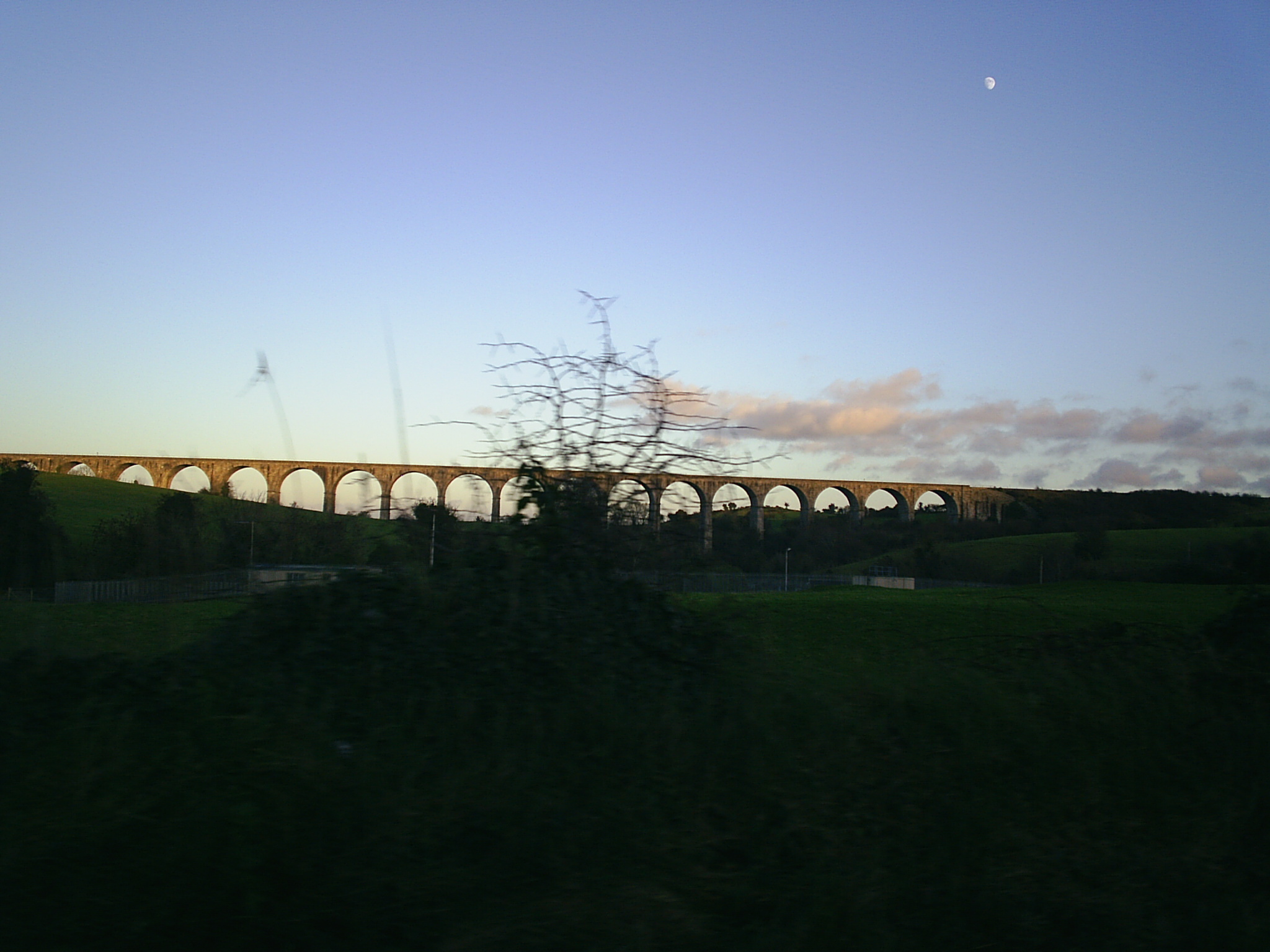 The Craigmore Viaduct at sunset, from the West side