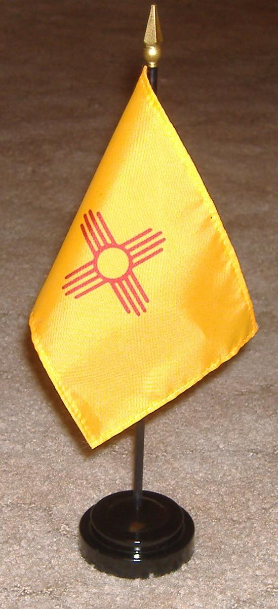A miniature flag with base
