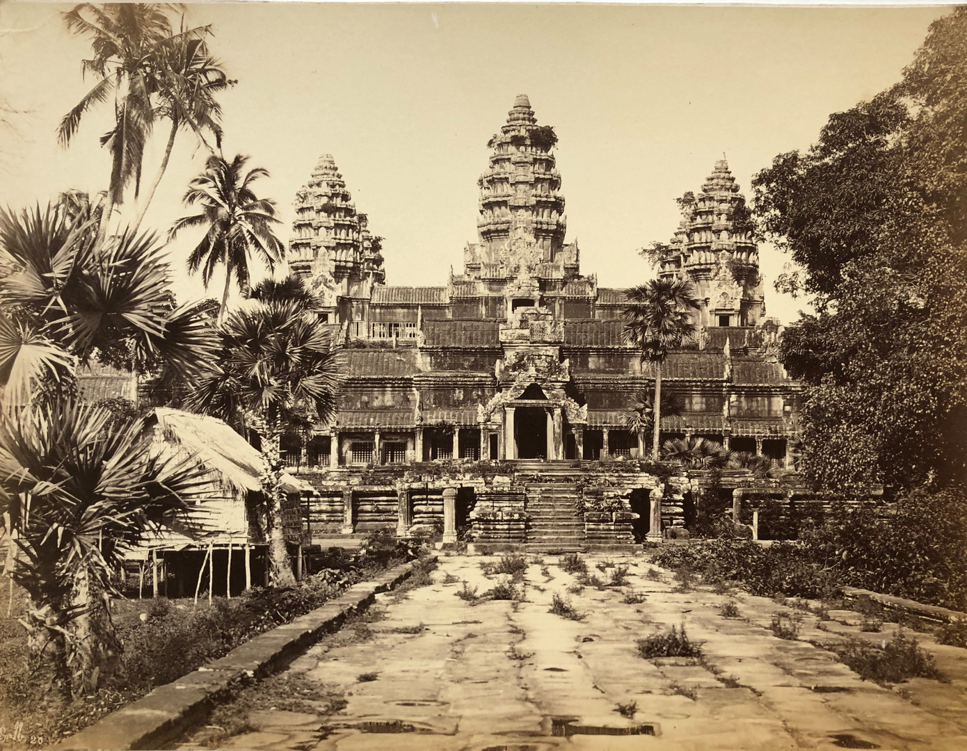 |An 1866 photograph of Angkor Wat by Emile Gsell.