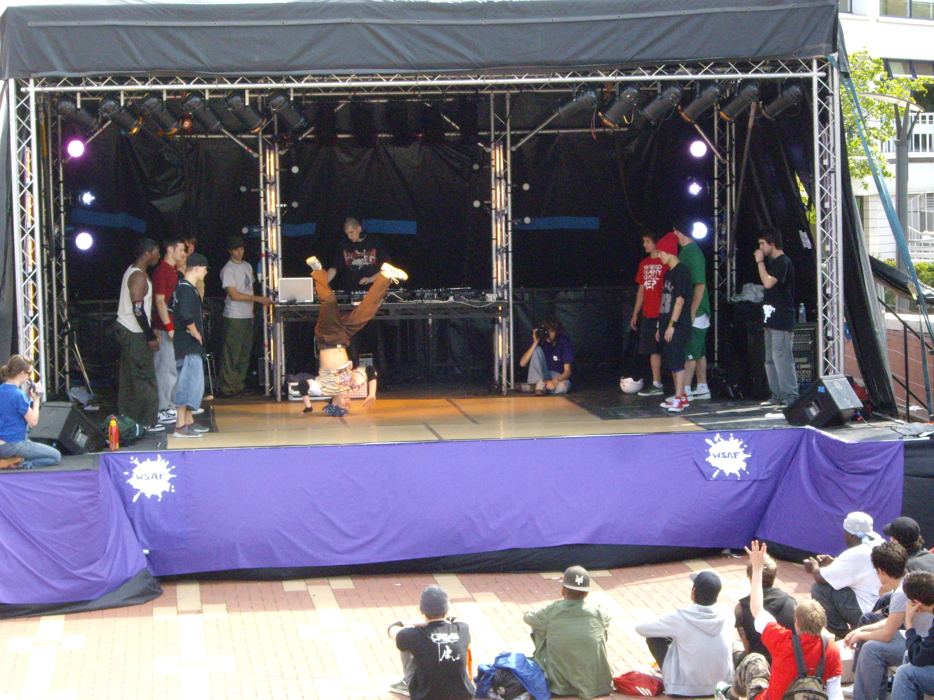 Breakdancing on the Piazza stage during the 2007 festival