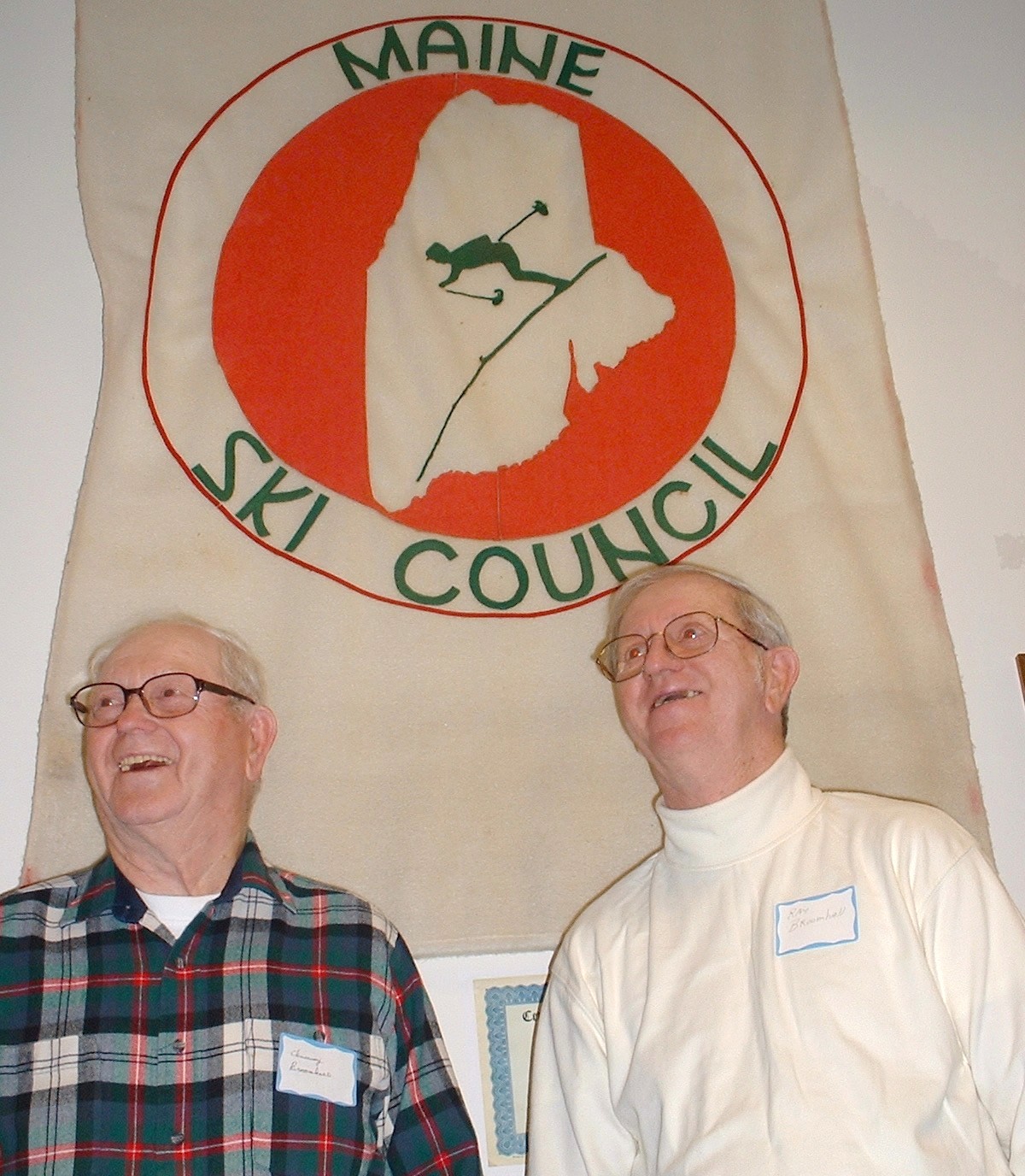 Maine Ski Hall of Fame honorees Wendall "Chummy" Broomhall and brother Ray Broomhall. Scott Andrews photo