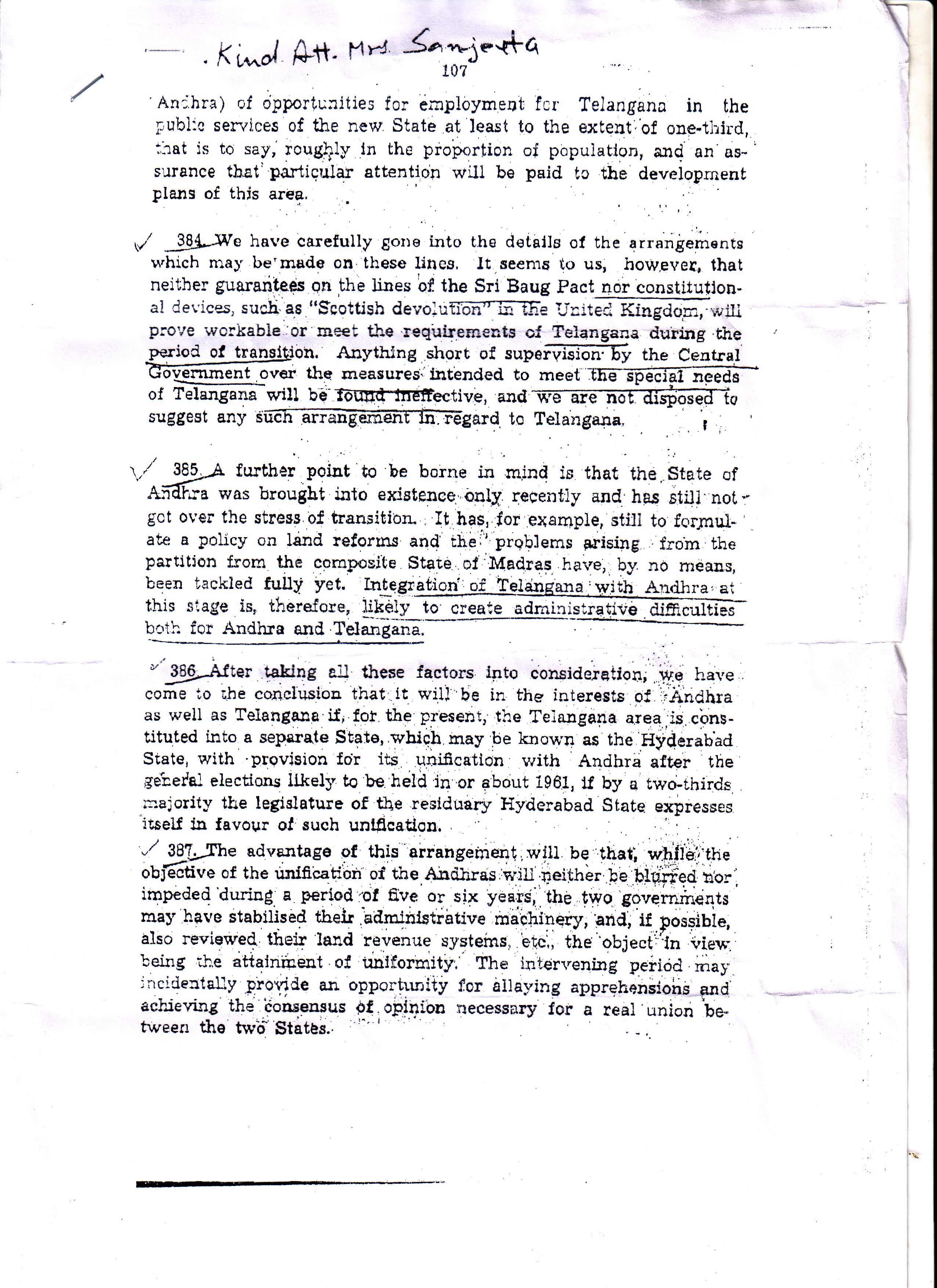States Reorganisation Commission Para 383 to 387 States Reorganisation Commission Para 383 to 387