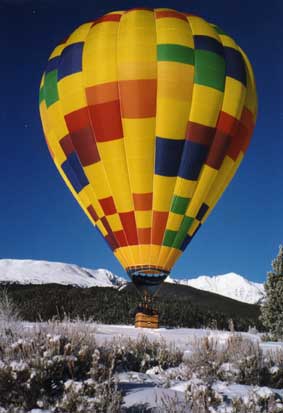 Dr. Bussey and his balloon in Colorado Rockies