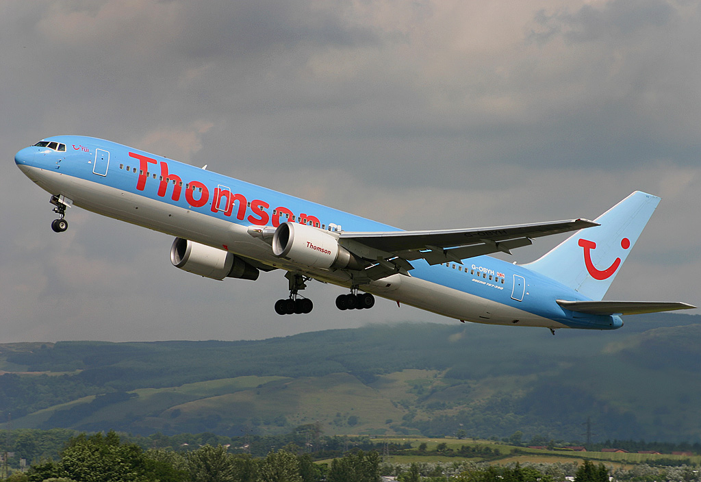 A Thomsonfly Boeing 767-300ER at Glasgow International Airport, Scotland. (2006)