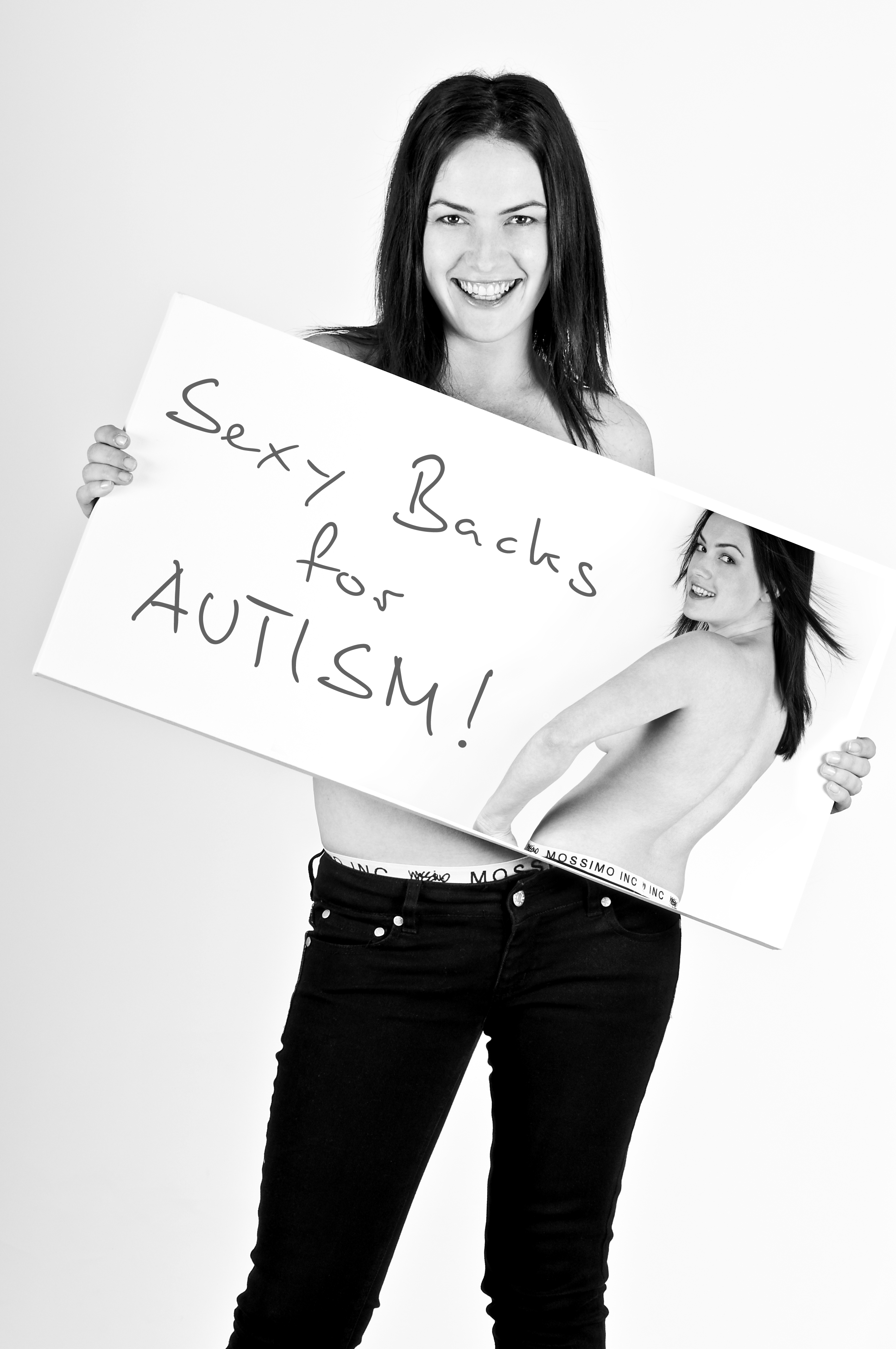 One of the photographs from the Sexy Backs for Autism Awareness campaign One of the photographs from the Sexy Backs for Autism Awareness campaign