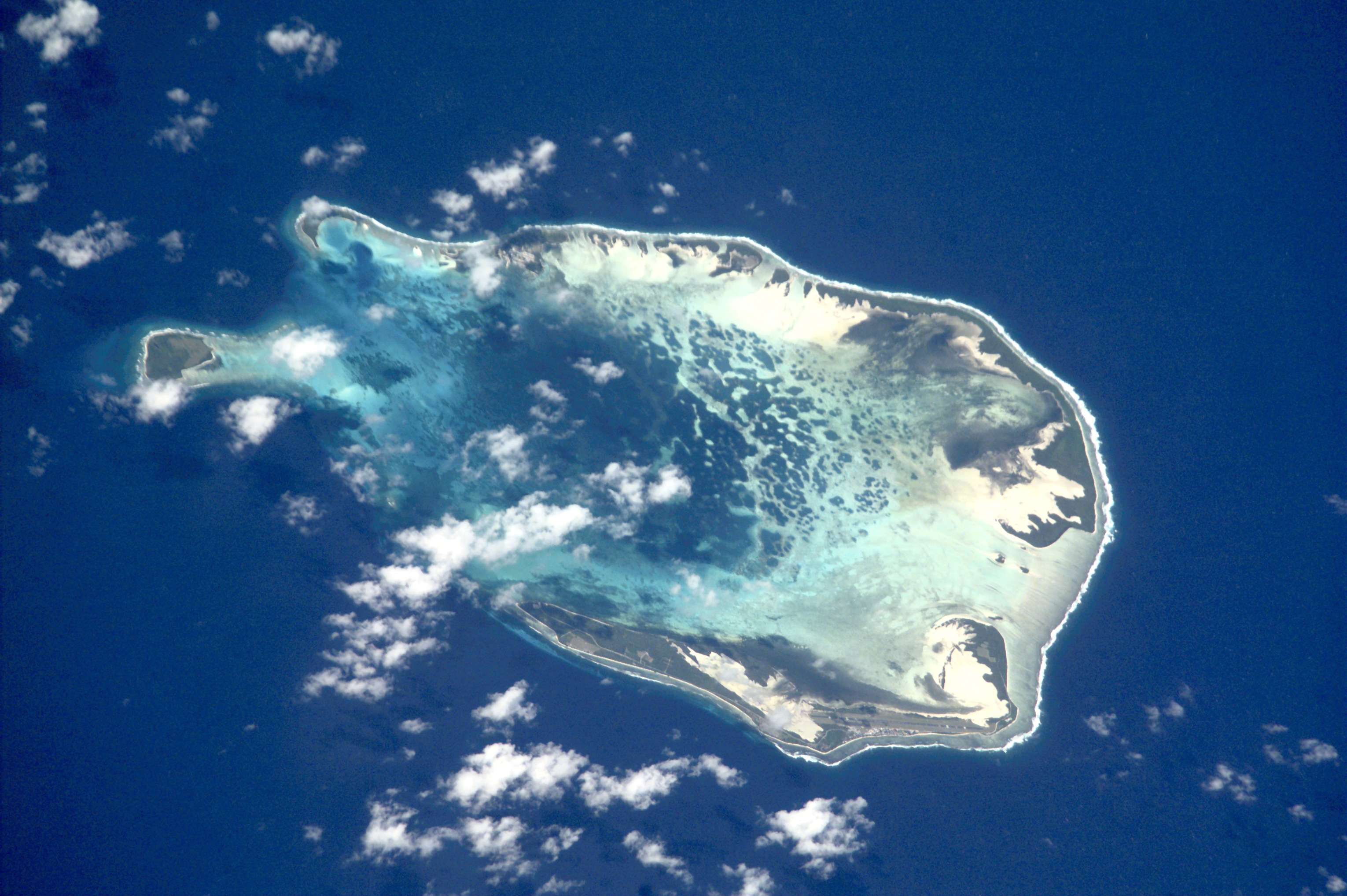 An enlargeable satellite image of Cocos (Keeling) Islands