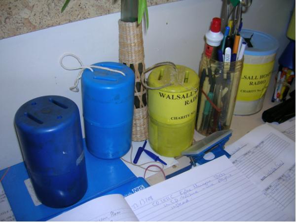Collections tins used by WHR