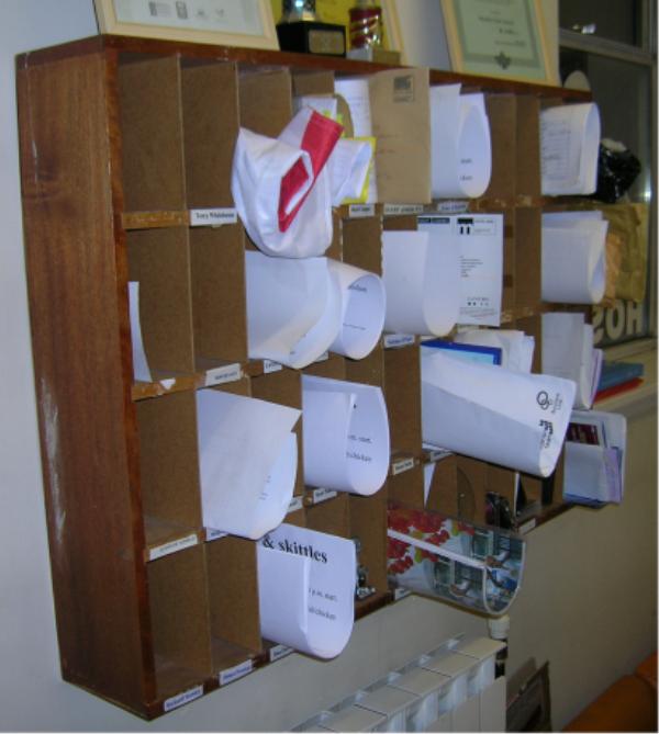 Pigeon-holes for correspondence at WHR