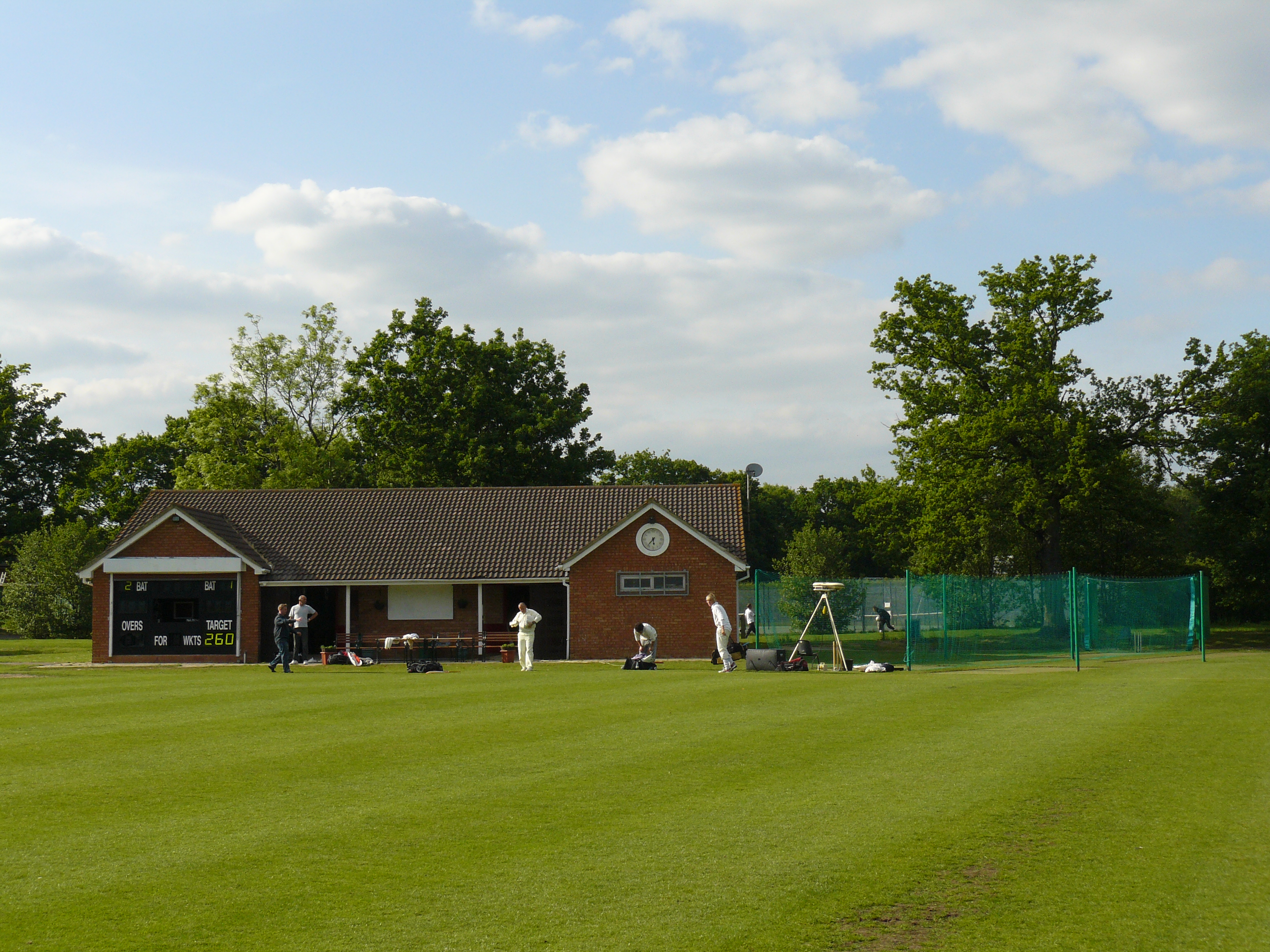 Sandhurst Cricket Club's pavilion, scorebox and outdoor nets.