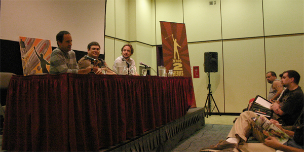 |Paul Gertz, Paul Dini and Matt Toner at Toronto FanExpo 2007 |Paul Gertz, Paul Dini and Matt Toner at Toronto FanExpo 2007