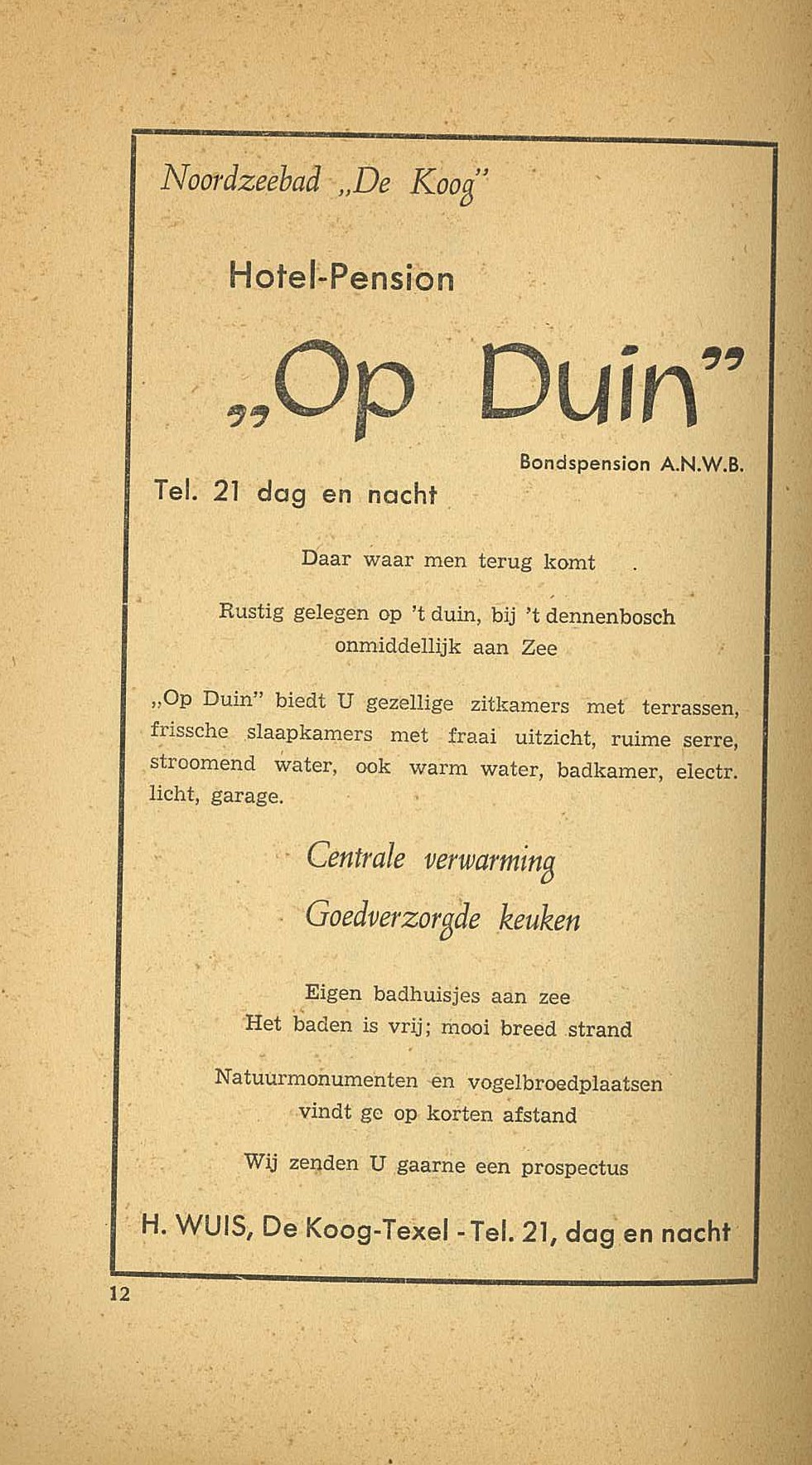Ad in touristguide 1947