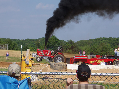 An IH pulling tractor An IH pulling tractor