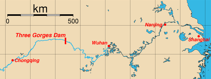 nhỏ|thumb|right|Map of the Yangtze River