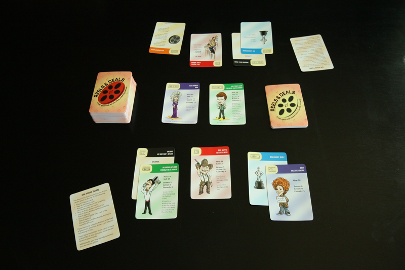 A 2-player game of Reels & Deals in progress.