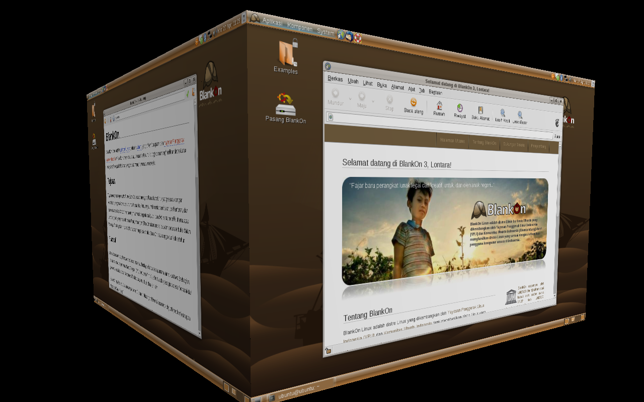 Compiz on BlankOn Lontara