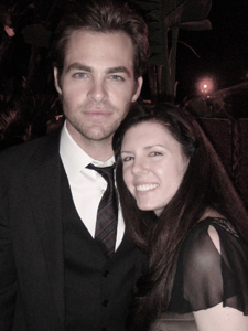 Stover pictured with Chris Pine at the Hollywood Awards in Beverly Hills, CA