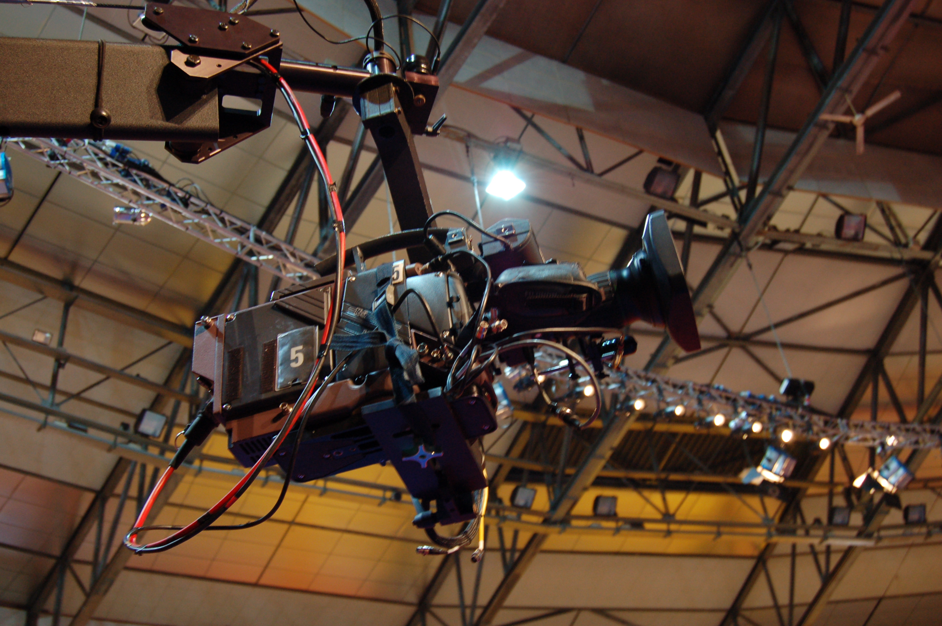 A Thomson 1657D camera mounted on a Jimmy jib.