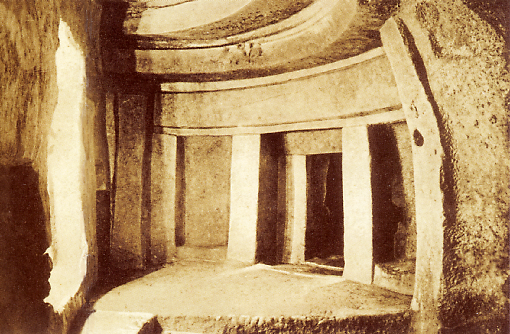 Vintage photograph (1910) of the Hypogeum