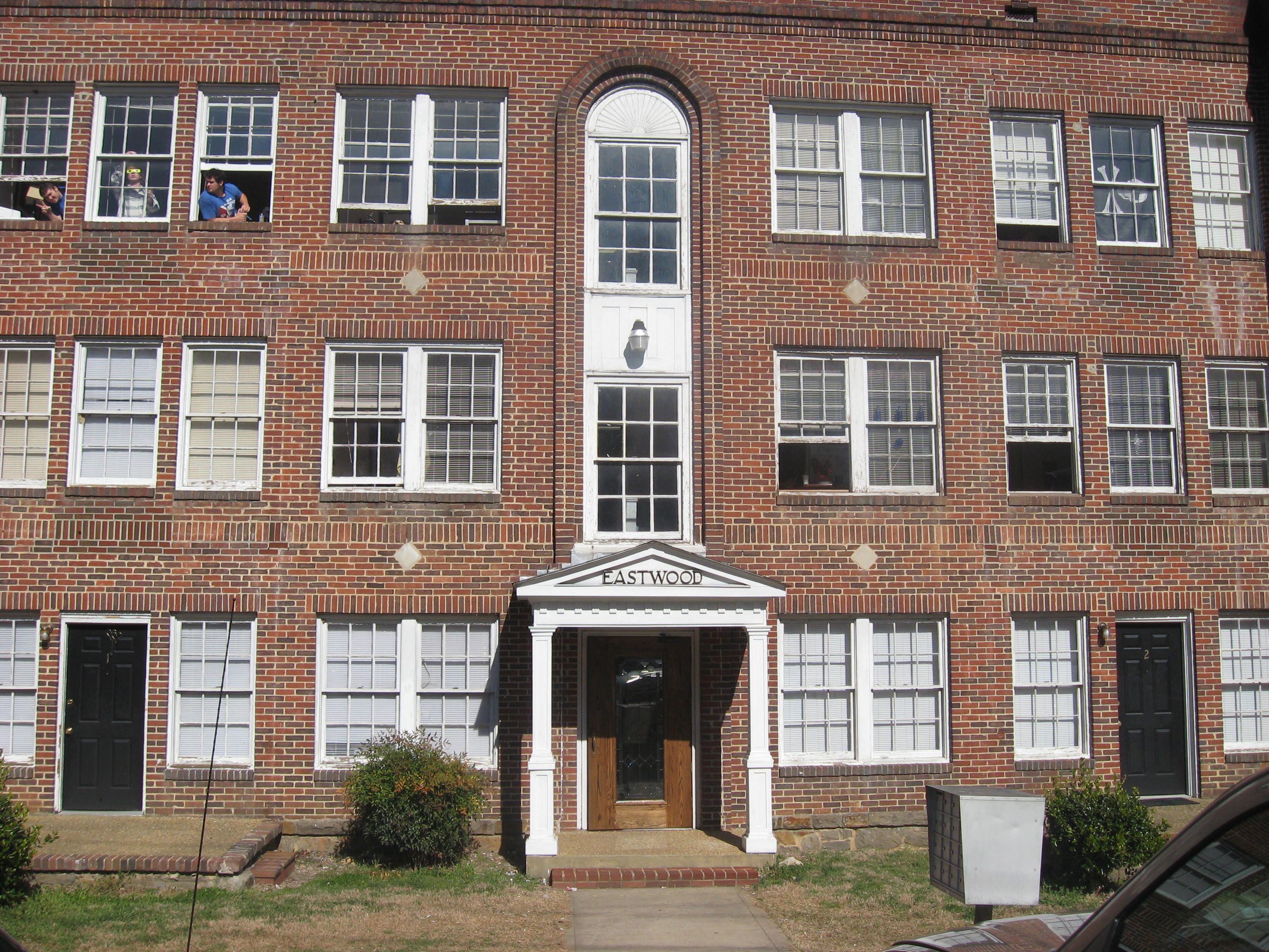 A front view of the Eastwood Apartments from Second Avenue